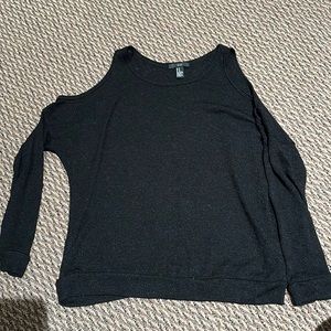 forever 21 black knit open shoulder sweater